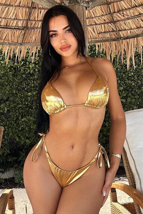 METALLIC STRING TWO PIECE BIKINI