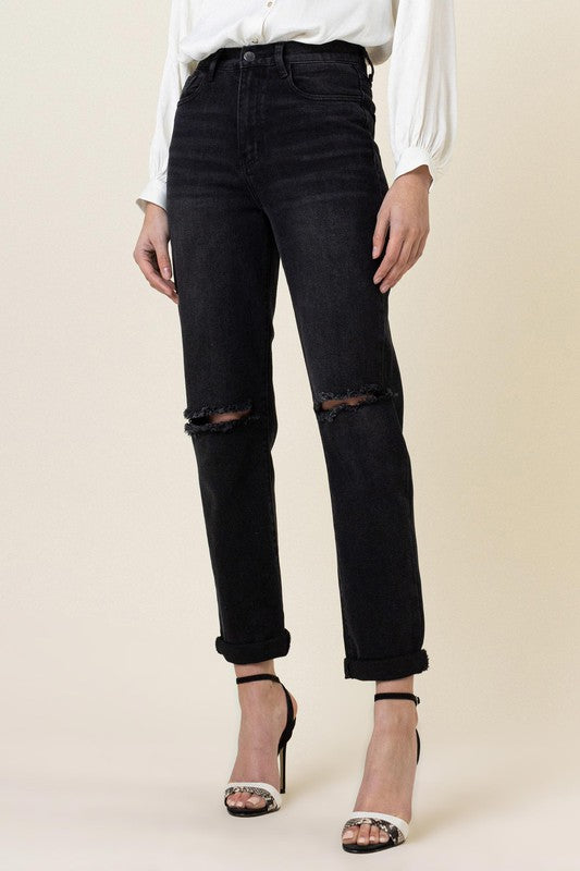 High Waisted Boyfriend Jeans