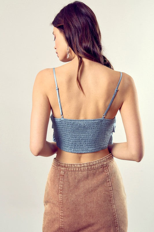 FRONT TIE UP CAMI CROP TOP