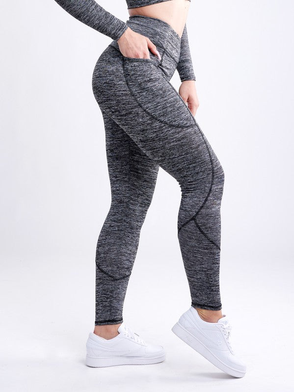 High-Waisted Classic Gym Leggings w Pockets