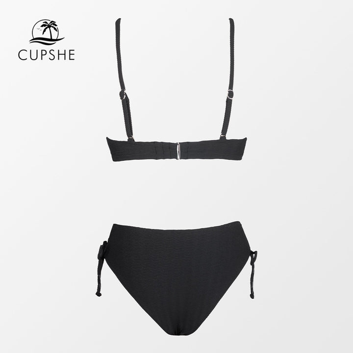 CUPSHE Cut Out Drawstring Low Waist Bikini Sets Swimsuit