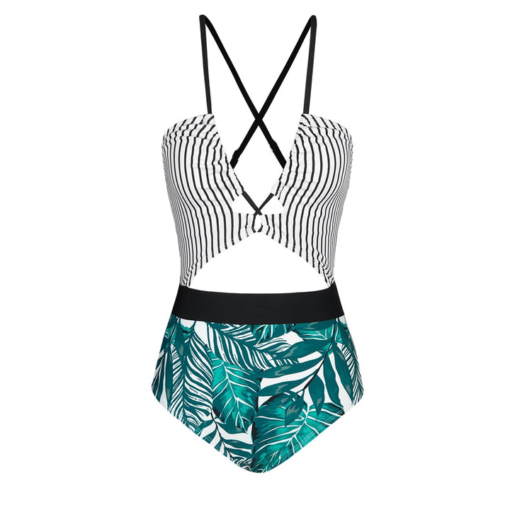 Cut Out One-Piece Drawstring Swimsuit