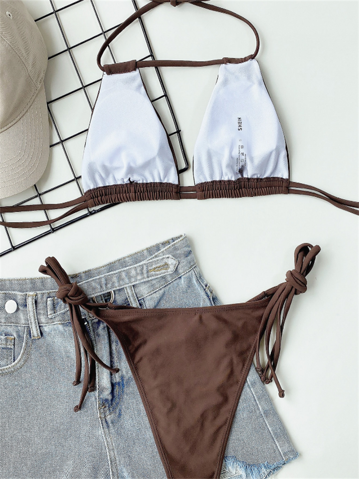 Sexy Hollow Out Halter Bikini Set