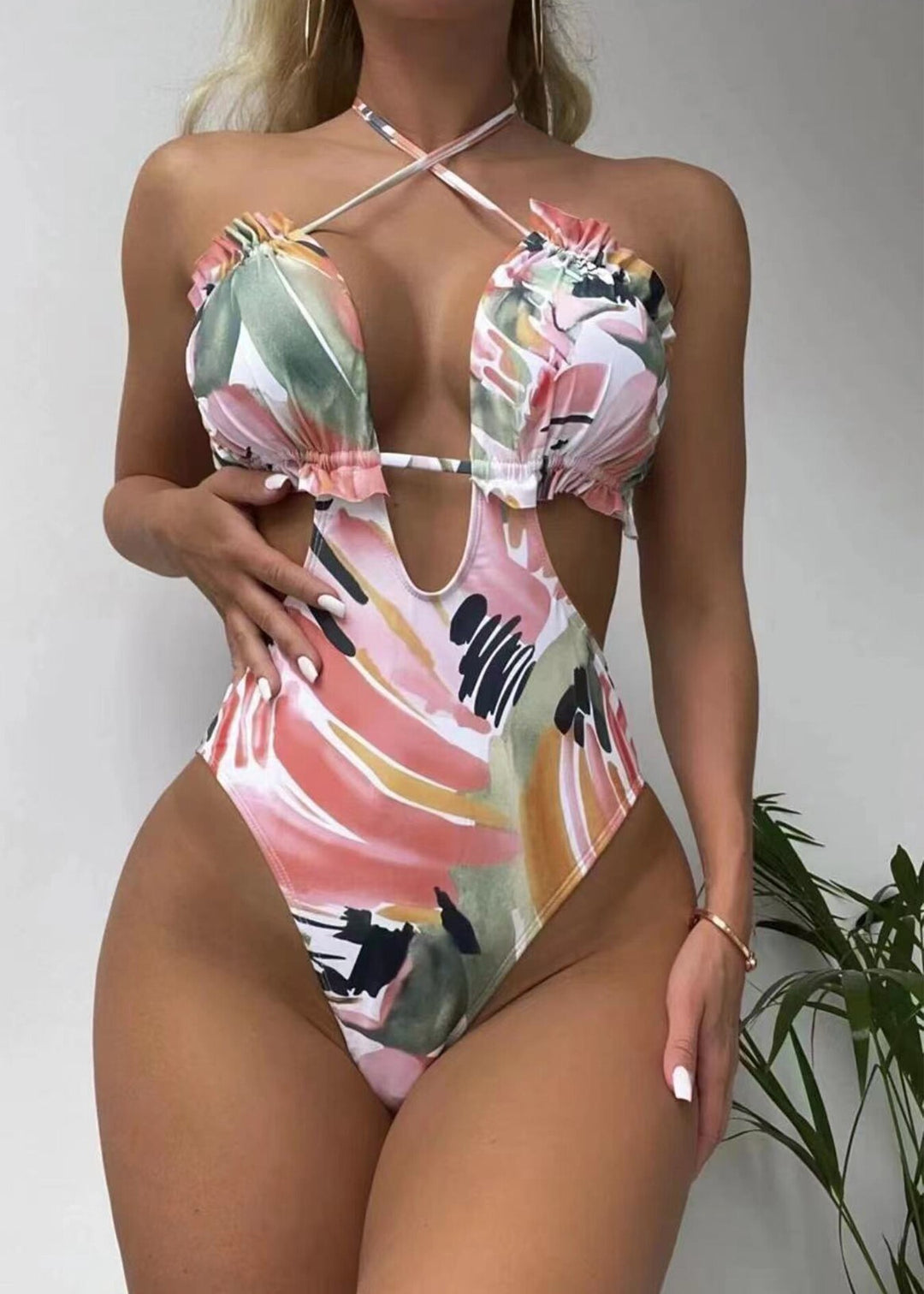 Knot Backless Summer Sexy One Piece Monokini Swimsuit