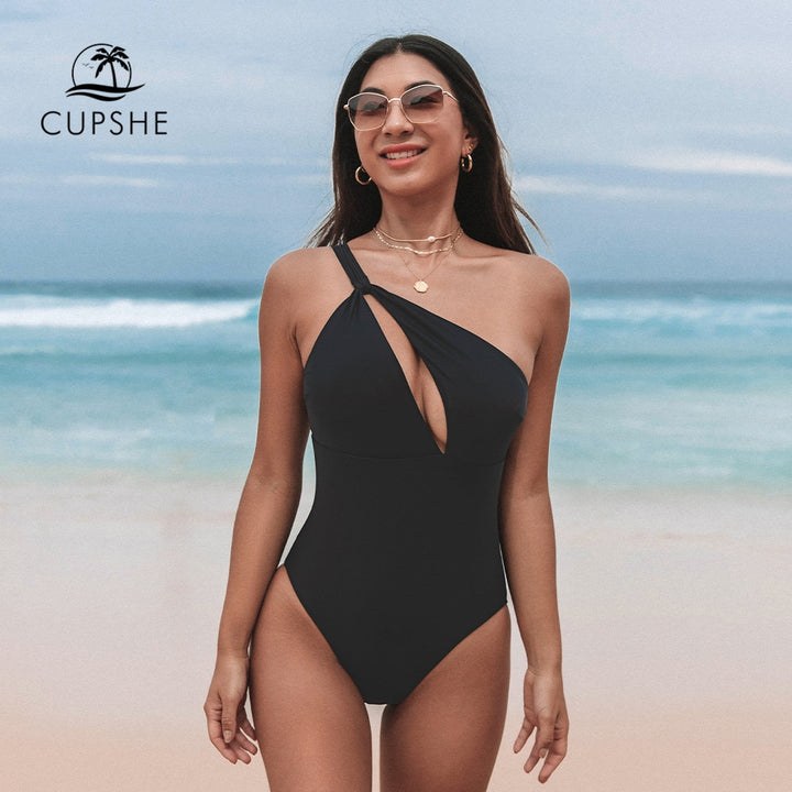 CUPSHE Cut Out One Shoulder One-Piece Swimsuit