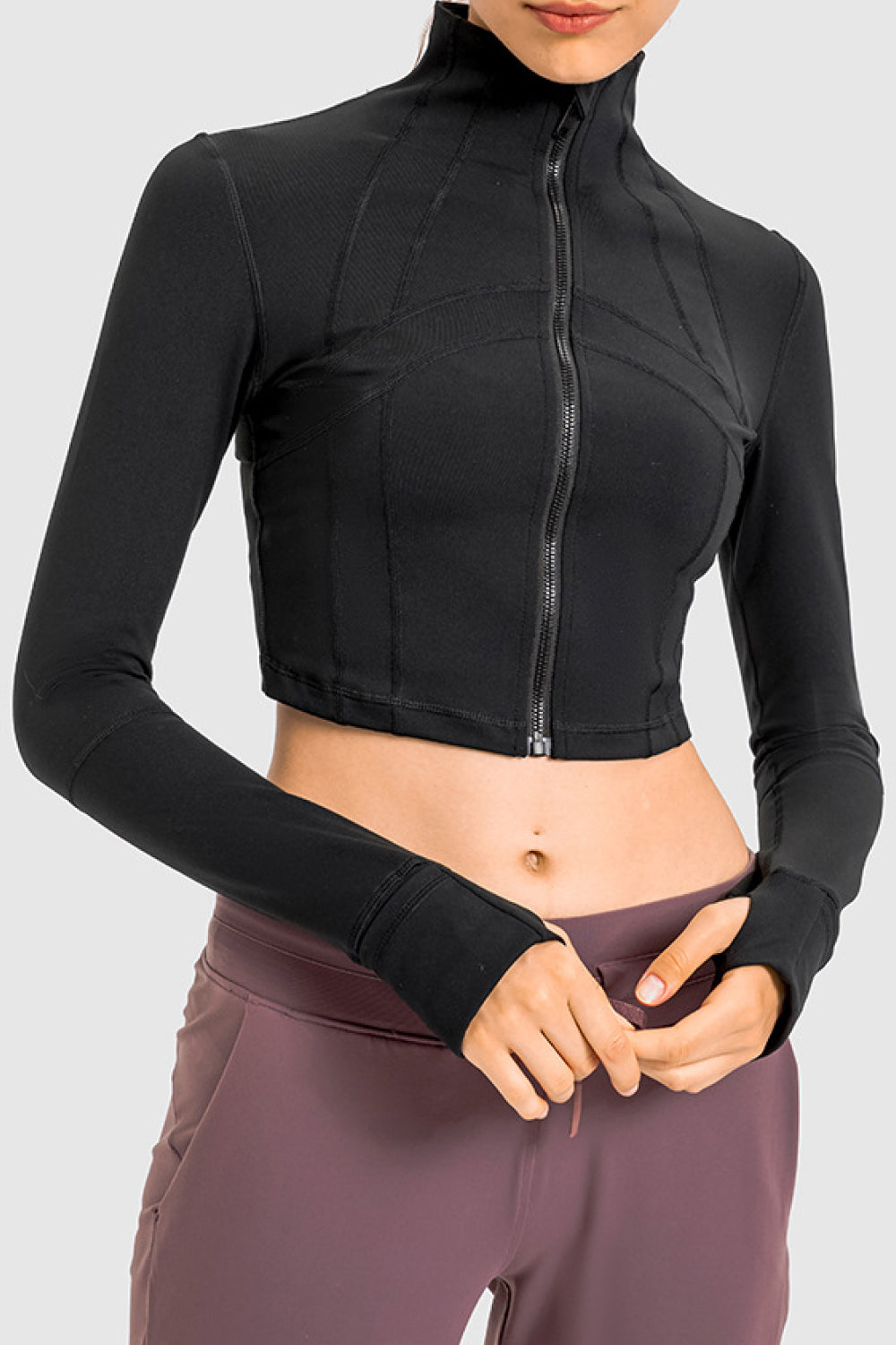 Zip Front Cropped Sports Jacket