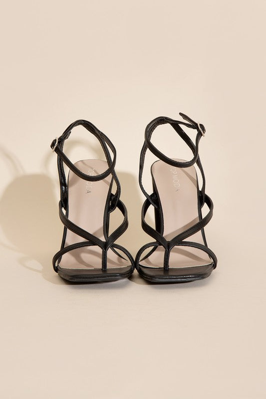 NILE-5 THONG STRAPPY HEELS