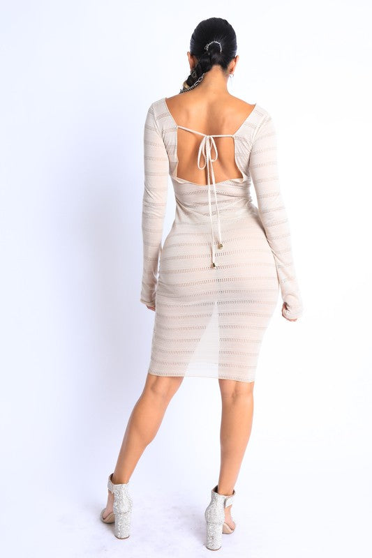 Open back knit midi coverup