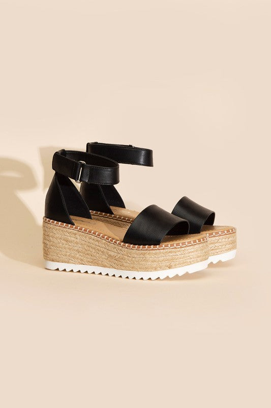 Ticking S Platform Sandals